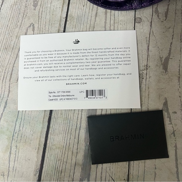 Brahmin Tia Purple Ultraviolet Ombre Melbourne S77 1708 00580 - Picture 10 of 16
